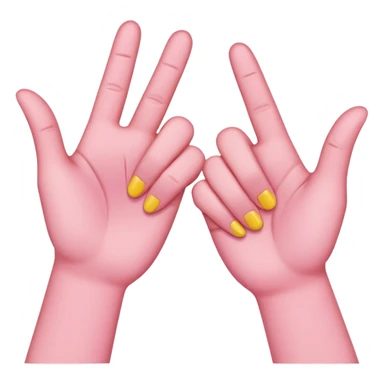 2D yellow pinky-promise/Pinky swear/ pinky handshake gesture emoji, bold outline, transparent 1024×1024. sticker