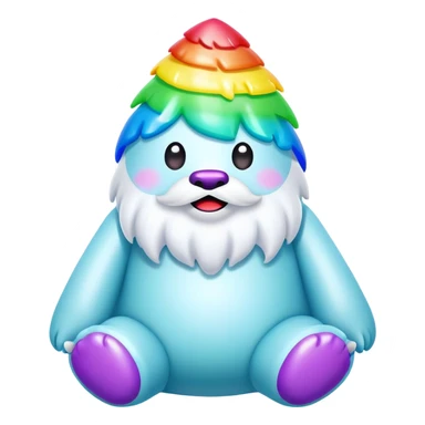rainbow inflatable bouncy yeti poop sticker