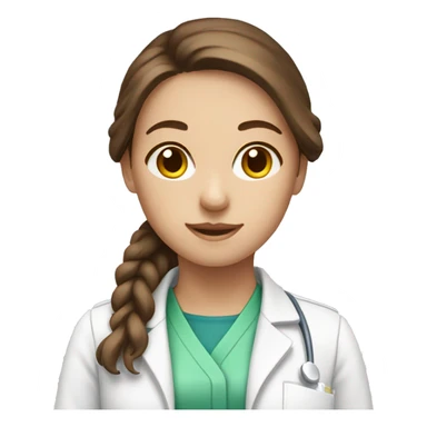 Brown haired girl with fair skin working in pharmacy  sticker