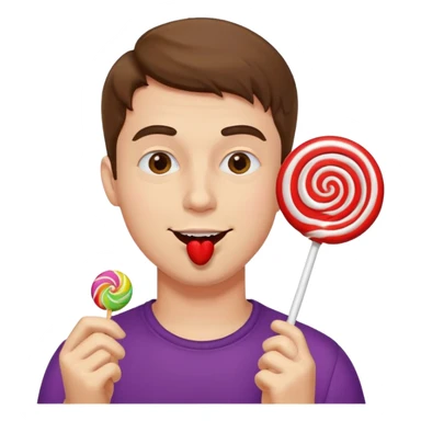 Guy eating lollipop sticker