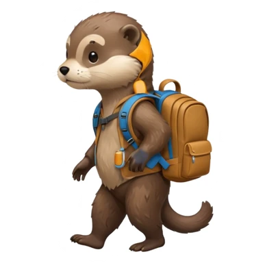 otter going home with a backpack sticker