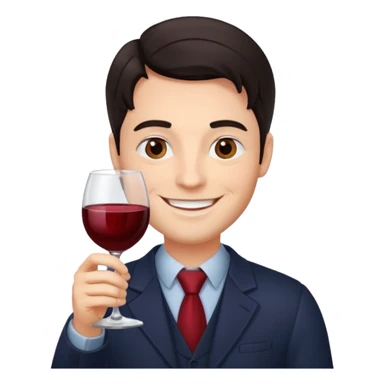 wine expert dark hair man\ sticker