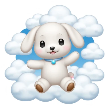 Cinnamon roll from sanrio dancing in the clouds sticker