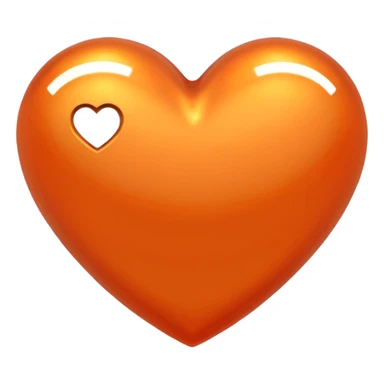 heart with a metallic orange finish sticker