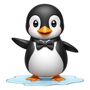 A penguin in love slipping on ice and laughing sticker