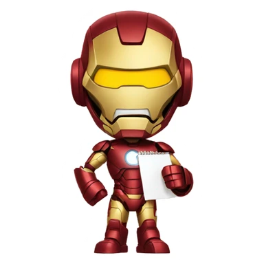 ironman holding a checklist sticker