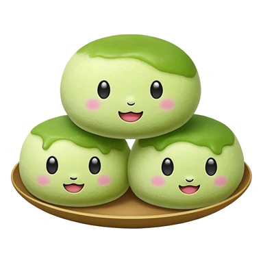 matcha flavored mochi cute face sticker