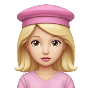 Blond princess with pink hat sticker