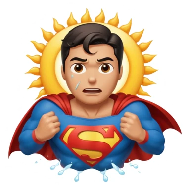 Superman spewing shit in the sun sticker