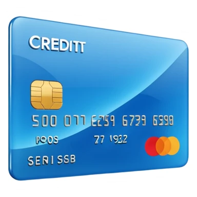 3D style credit card icon, no text sticker