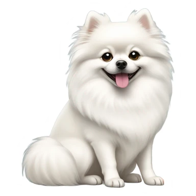 White Pomeranian dog under Christmas tree  sticker
