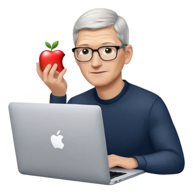 Tim Cook using a MacBook Pro. sticker
