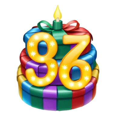 the numbers "1637" with Christmas lights wrapping it sticker