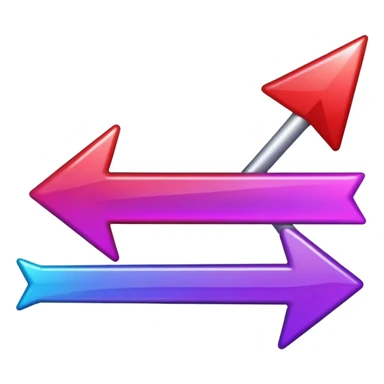 color gradient between red and purple glitter arrow sticker