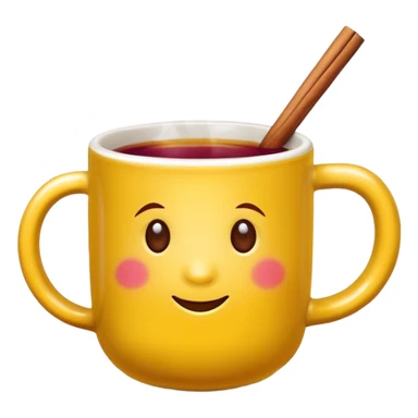 a yellow mug with steaming mulled wine without straw

 sticker