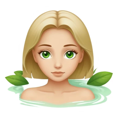 girl with green eyes and dirty blonde hair at a spa relaxing sticker