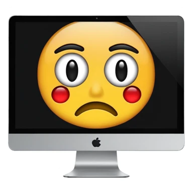 make a computer screen with a error emoji no face like a glitch remove the face that's important sticker