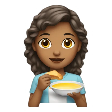 Girl having breakfast sticker