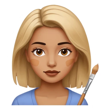 woman painting sticker