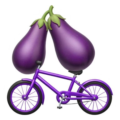 Eggplant riding a bike sticker