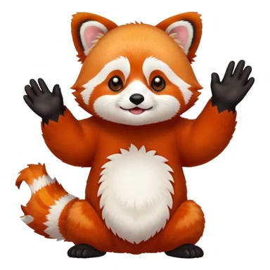 Red Panda 2d bye bye cute anime style sticker