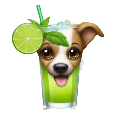 dog drinking mojito sticker