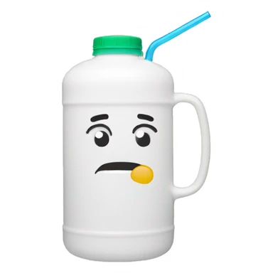 white 40 oz water container with handle and straw sticker