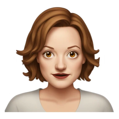 brown haired Elizabeth moss sticker