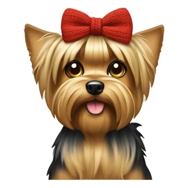Giant Dog Yorkshire Terrier with bow on the head wearing Christmas sweater  sticker