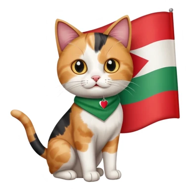 cat with a Palestine flag  sticker