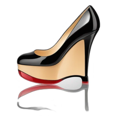 One WEDGE heel LOUBOUTIN black PATENT sticker