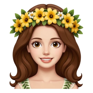 lana del rey with a flower crown sticker