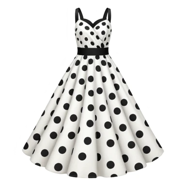 White dress with black polka dots sticker