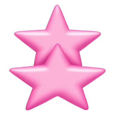 Three small pink , 4-pointed stars grouped together. The stars have a slightly elongated shape, giving them a twinkling effect. They vary in size, with the largest star in the center and two smaller stars on either side.  sticker
