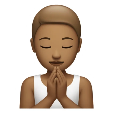 My emoji design would represent “peaceful reflection” with a serene face cradled by hands in a meditative pose. This emoji could encourage calmness in stressful discussions and reinforce messages promoting mindfulness. sticker
