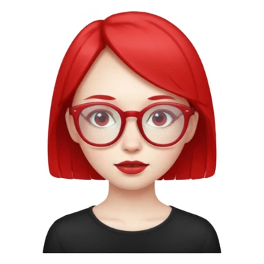 Una niña rara con anteojos rojos extra delgada y fea sticker