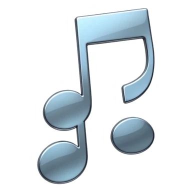 music note with a chromic metal texture sticker