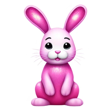 Pink full body large ombre bunny with glitter  sticker