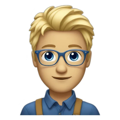 Blond au yeux bleus lunette sticker