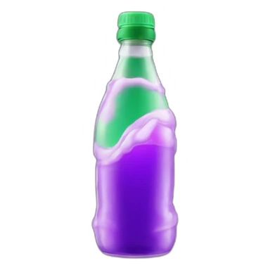 Bottle of sprite with purple liquid inside sticker