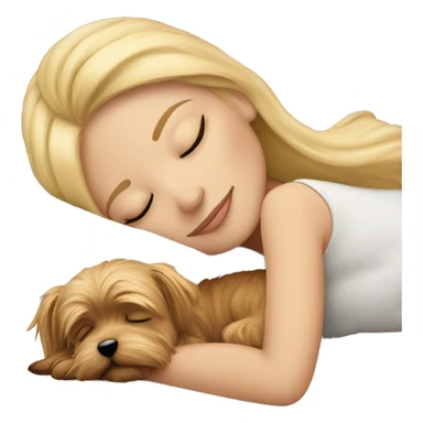 blonde sleeping on pillow with Yorkie  sticker