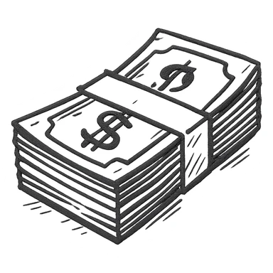A bundle of dollars sticker