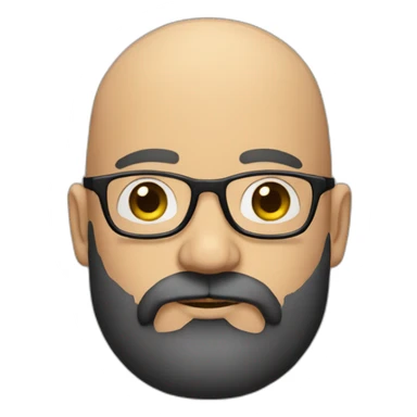 A bald man with very round glasses and a big black beard. sticker