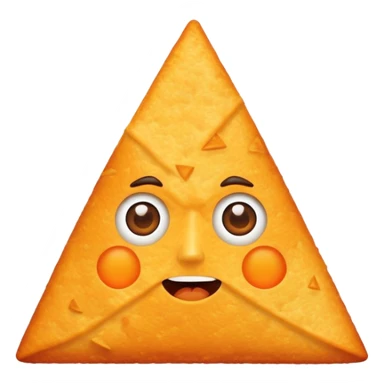 a Dorito with a face sticker