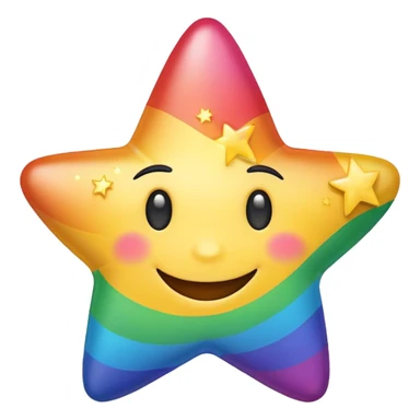 A rainbow star with a smile  sticker