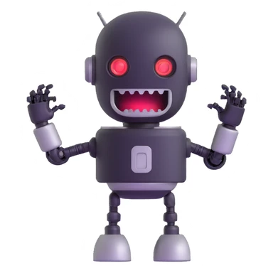 Robot talking with open mouth, speaking robot sticker