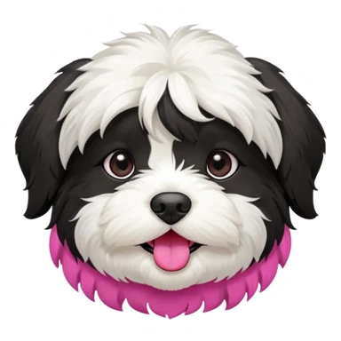 cute and bold havanese female dog black and white sticker