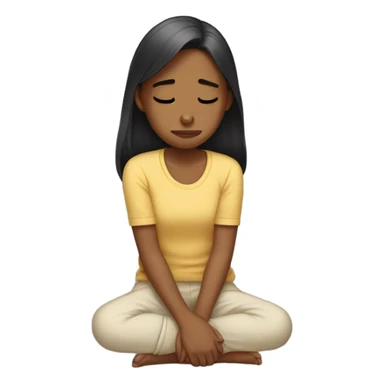  girl ashamed of herself of hiding face in hands sticker