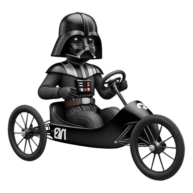 Darth Vader’s racing retro cyclekart with advanced rugged suspension and steering  sticker