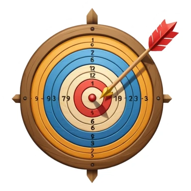 A target with an arrow in the center sticker